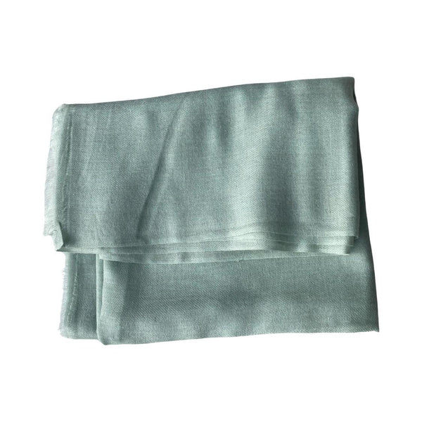 Pure Cashmere Scarf in Celadon Green, Finest Handwoven Pashmina Cashmere, 200 x 70 cm