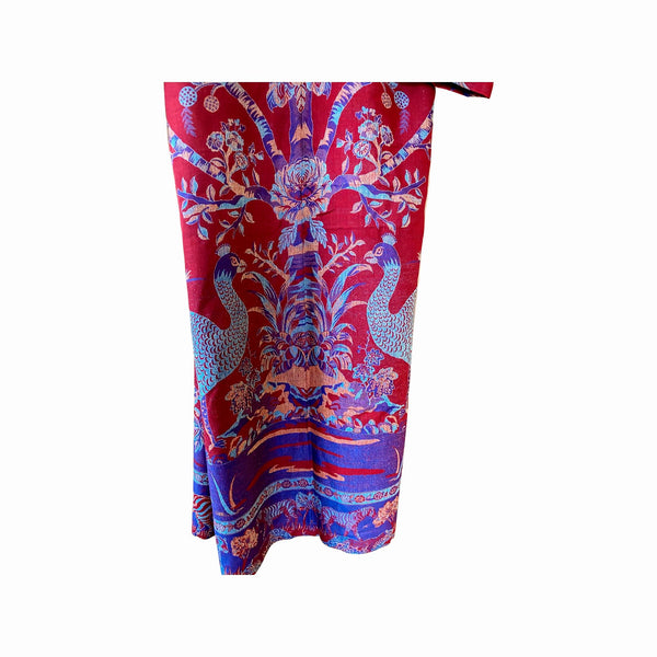 Freya-robe-cashmere-tropical-reds-turquoise-reversible-detail1