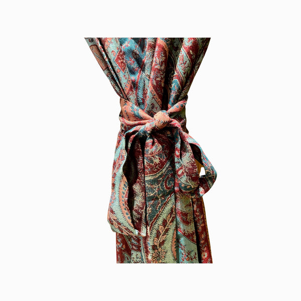 Mira Paisley Robe in Cashmere & Silk with belt