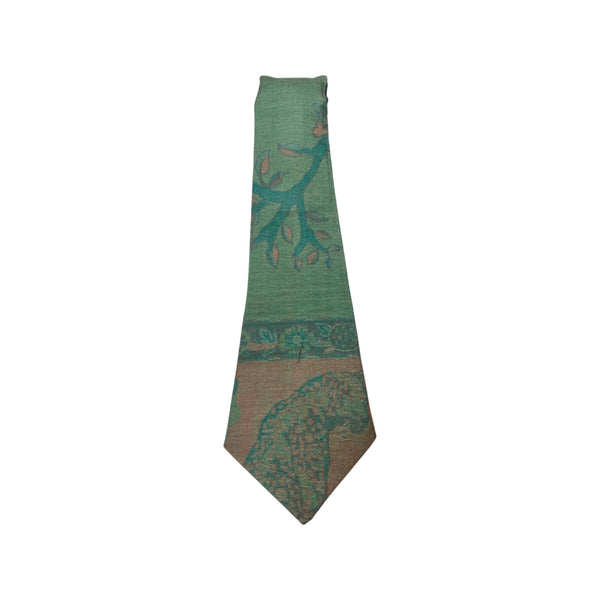 Handwoven Tie in Cashmere & Silk - 'Aqua Savannah'