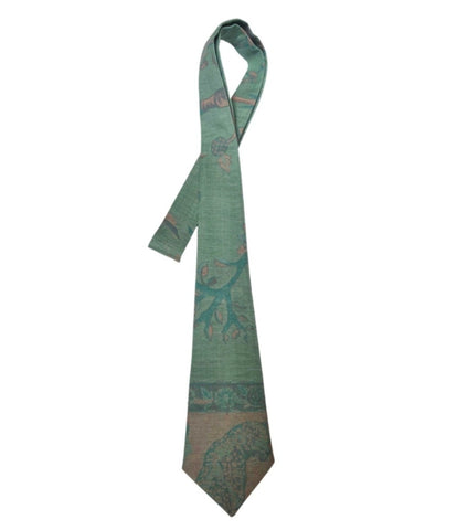 Handwoven Tie in Cashmere & Silk - 'Aqua Savannah'