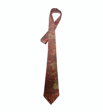 Handwoven Tie in Cashmere & Silk - 'Red Savannah'