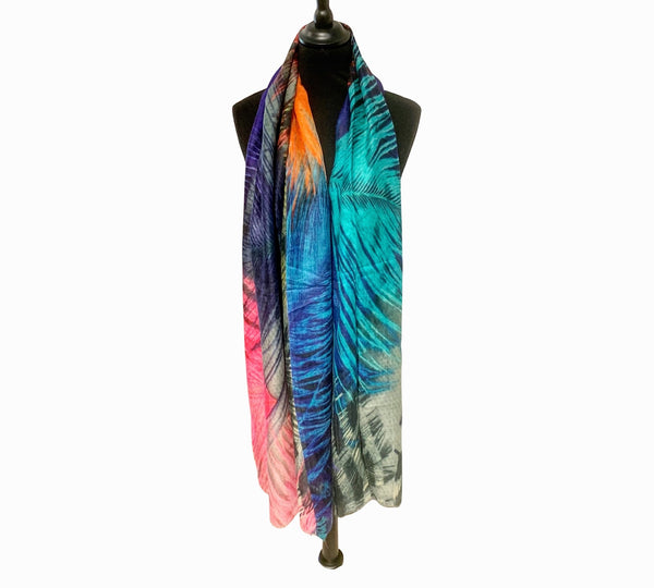 Pure Vicuña Scarf -  Peacock Feathers - Finest Handwoven, Unisex