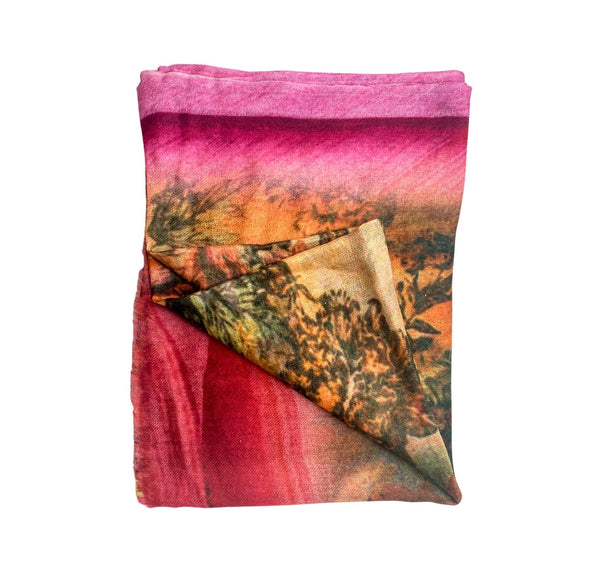 Pure Vicuña Scarf -  Spanish Garden - Finest Handwoven, Unisex
