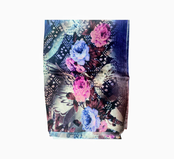 Pure Vicuña  Scarf - Roses & Ribbons  - Finest Handwoven, Unisex