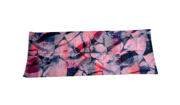 Pure Vicuña Scarf -  Pink and Blue Autumn Leaves - Finest Handwoven, Unisex