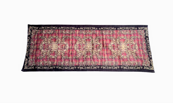 Pure Vicuña in oriental Tabriz design pink and navy, unisex