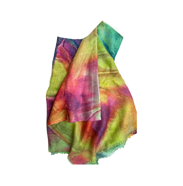 Pure Vicuña Scarf -  Tropical Splash - Finest Handwoven, Unisex