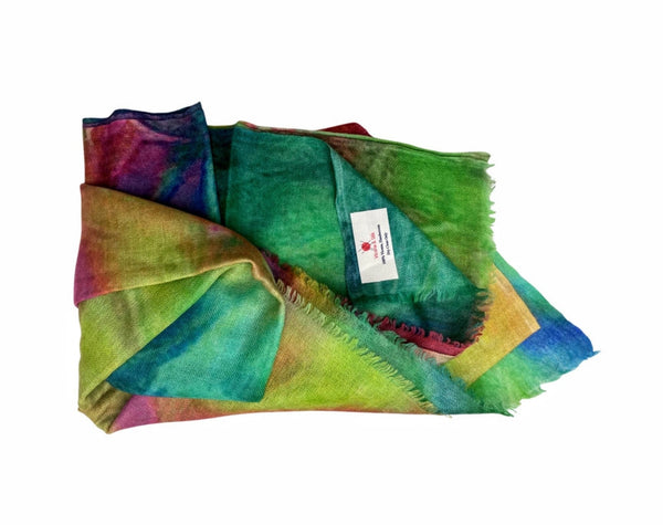 Pure Vicuña Scarf -  Tropical Splash - Finest Handwoven, Unisex