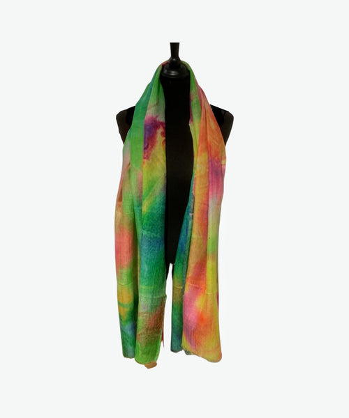 Pure Vicuña Scarf -  Tropical Splash - Finest Handwoven, Unisex