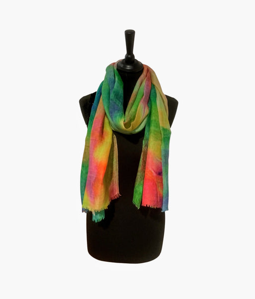 Pure Vicuña Scarf -  Tropical Splash - Finest Handwoven, Unisex