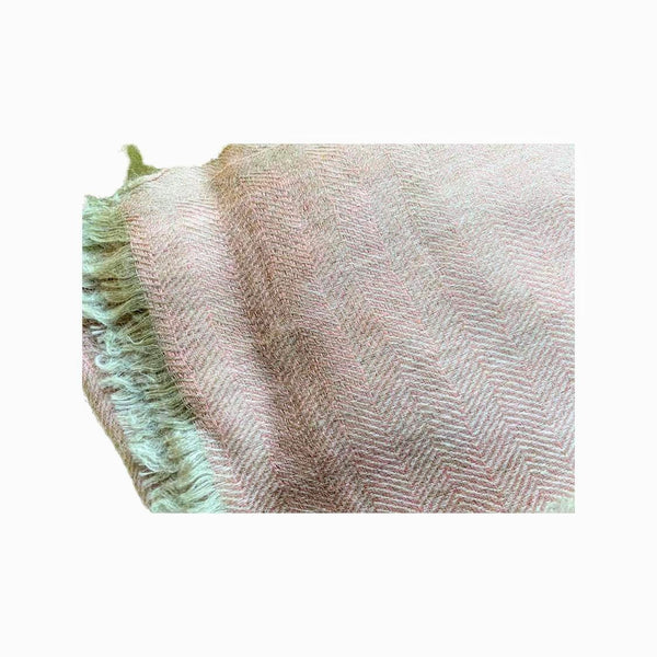 Pure Vicuña Scarf in Smokey Pink, Handwoven in Herringbone weave, unisex 70 x 200 cm