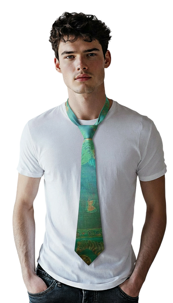 Handwoven Tie in Cashmere & Silk - Savannah Blue