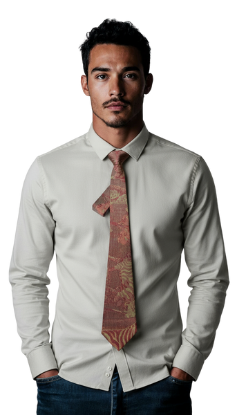 Handwoven Neck-Tie in Cashmere & Silk - Savannah Red