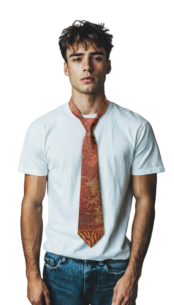 Handwoven Tie in Cashmere & Silk - Pink Savannah